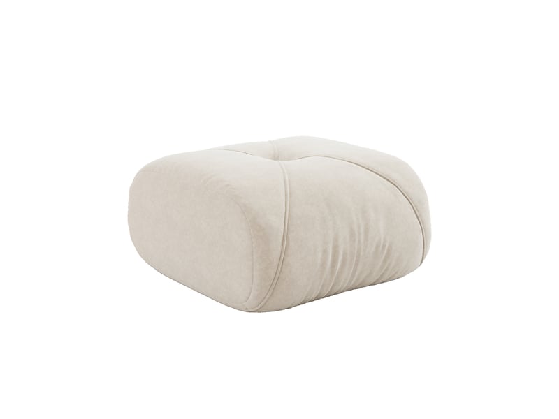  Pouf elowin en tissu chenille, beige clair, siège d’appoint confortable  - Conforama D
