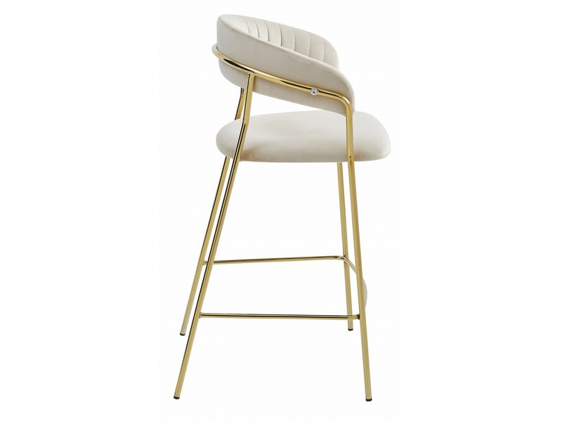 Family hoker badia - velours beige pieds dorés x 1  - Conforama C