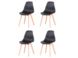 Lot de 4 chaises de salle à manger scandinaves - noir - pieds en hêtre, cuisine, salon