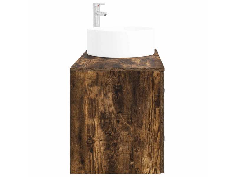 Ensemble de mobilier de salle de bain 2 pc chêne fumé cf64082 - Conforama D