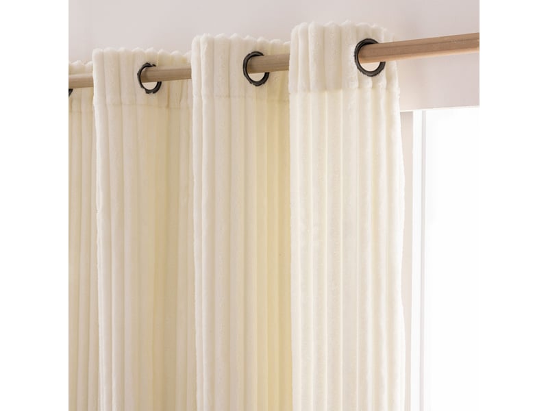  Rideau à œillets 135 x 240 cm – flanelle relief mini boudoir naturel - 135x240cm - naturel  - Conforama B
