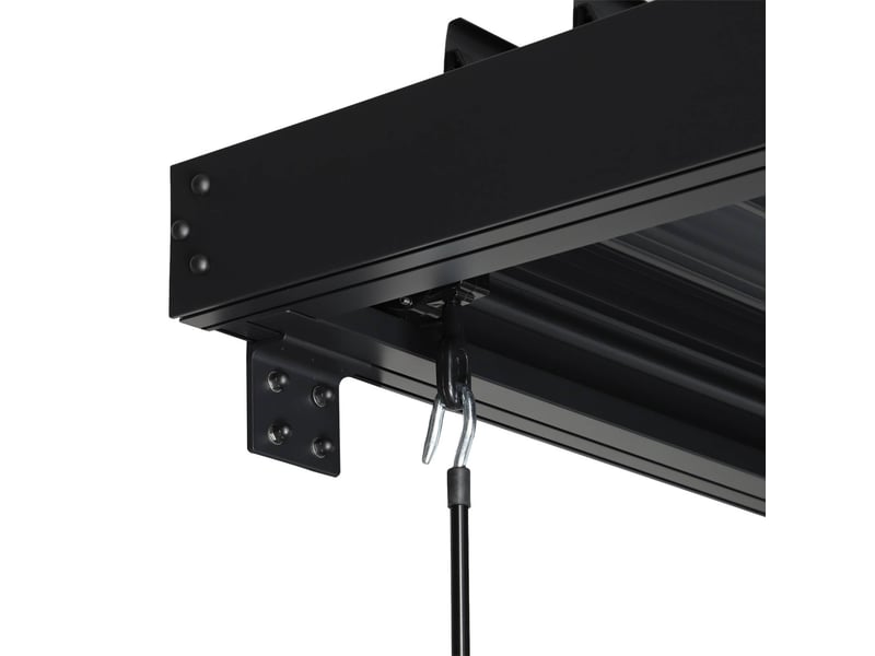  Pergola bioclimatique aluminium adossée lames orientables 5x3m noir palace  - Conforama E