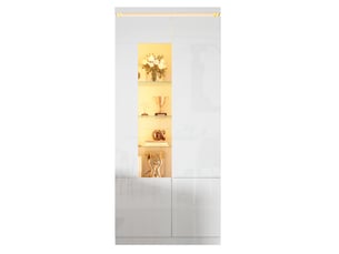 Vitrine coloris blanc 6 étagère(s) <strong>MODFU</strong> <strong></strong> - 80 cmx180 cm