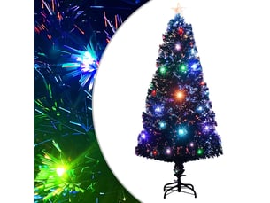 Arbre de noël, sapin de noël pré-éclairé avec support et led 120 cm fibre optique