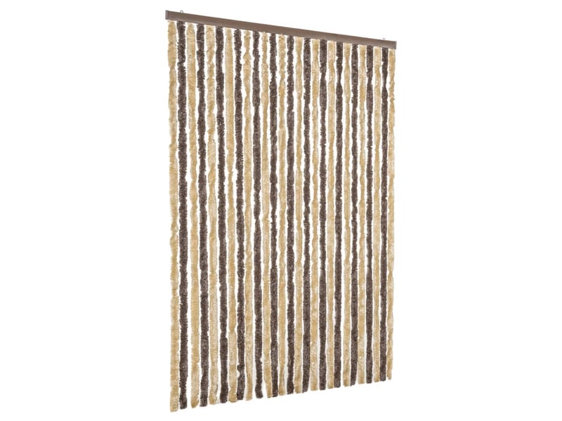  Rideau anti-mouches, moustiquaire marron foncé et beige 118x220 cm chenille cf43569  - Conforama A