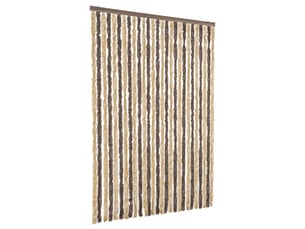 Rideau anti-mouches, moustiquaire marron foncé et beige 118x220 cm chenille cf43569