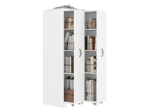 Bibliotheque coloris  blanc  <strong>MERAX</strong> <strong>bibliothèque blanc</strong> - 51.5 cm x 158 cm