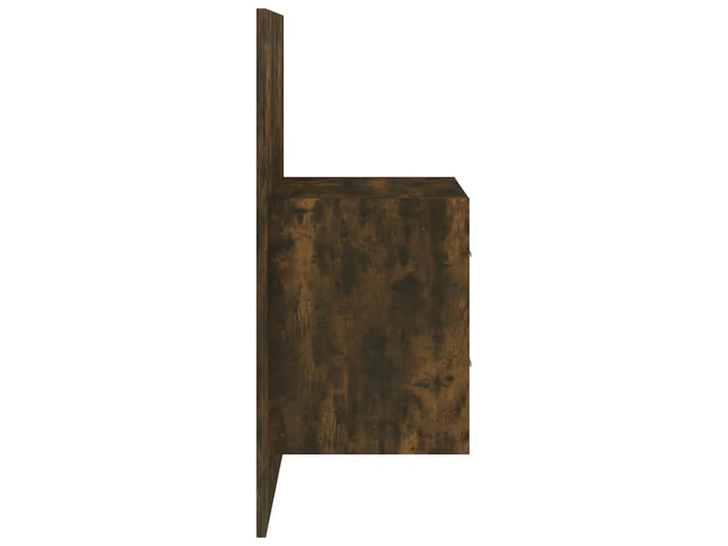 Lot de 2 tables de chevet - cabinet de chevet - table de nuit murales chêne fumé  - Conforama E