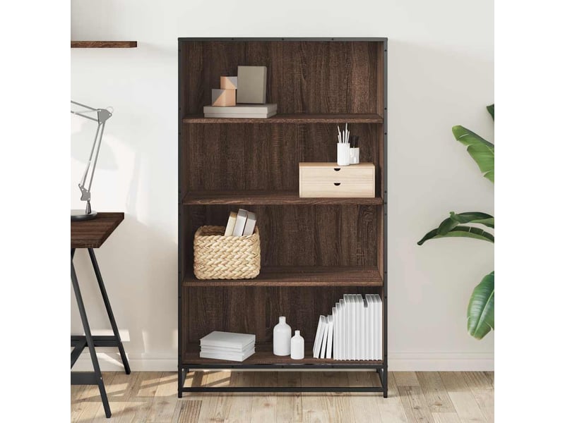  Bibliothèque, étagère de rangement chêne marron 80,5x35x139 cm bois d'ingénierie  - Conforama C