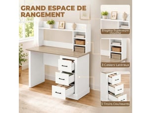 Meuble informatique coloris blanc