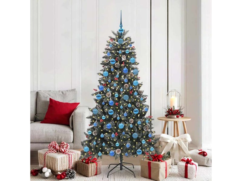  Sapin de noël - arbre de noël artificiel vert 180 cm pvc, plastique et acier  - Conforama B
