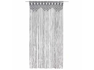 Rideau en macramé, rideau de porte anthracite 140x240 cm coton cf43859