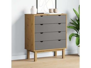 Commode 1 tiroir(s) <strong></strong> <strong></strong> coloris gris largeur 76.5 cm