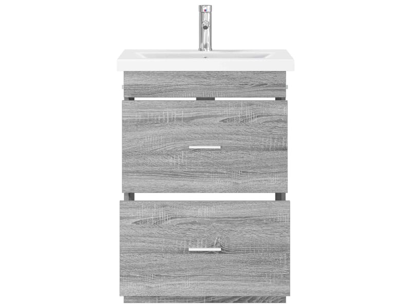  Ensemble de mobilier de salle de bain sonoma gris shl3774  - Conforama C
