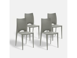 Lot de 4 chaises empilables en polypropylène lione - gris