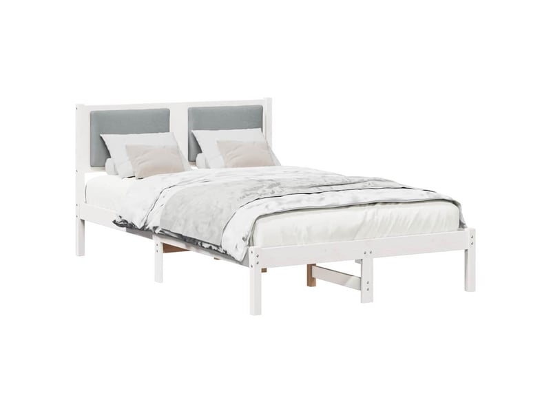  Lit double- lit adulte -  cadre de lit gris clair 120 x 190 cm pin massif  - Conforama B