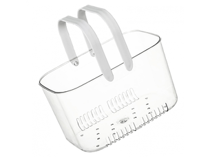 Panier de douche mignon, simple et grande capacité, étanche, design creux, portable, transparent, pour salle de bain