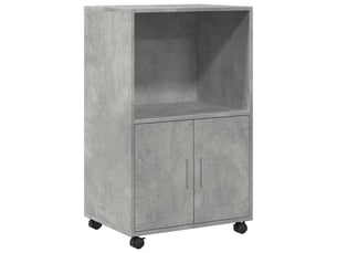 Buffet - armoire à roulettes gris béton 55x40x91 cm bois d'ingénierie