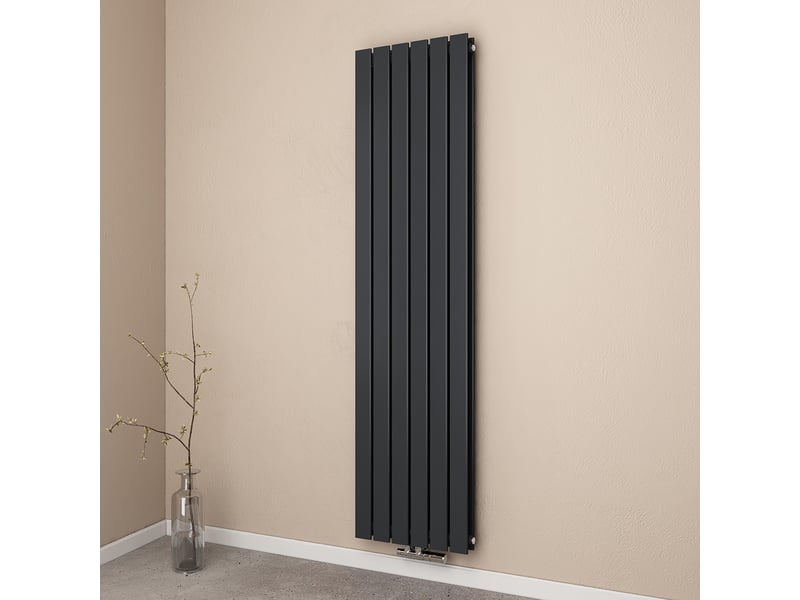 Emke radiateur eau chaude en acier tube plat radiateur mural anthracite 180 x 46 cm 1624w double couche - Conforama B