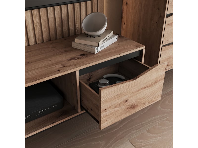  Vicco meuble tv, chênenoir, 135.3x43.5cm  - Conforama D