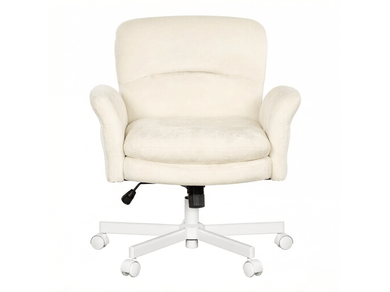  Fauteuil de bureau pivotant 68x71 cm – beige – hauteur réglable 49-57 cm, accoudoirs ajustables  - Conforama A