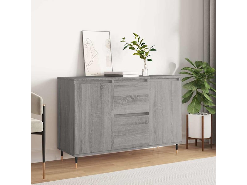  Buffet - bahut - meuble de rangement sonoma gris 101,5x35x70 cm bois d'ingénierie  - Conforama B