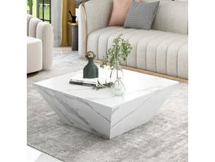 Table basse carré(e) coloris blanc LPOSPI - 70 cmx70 cm