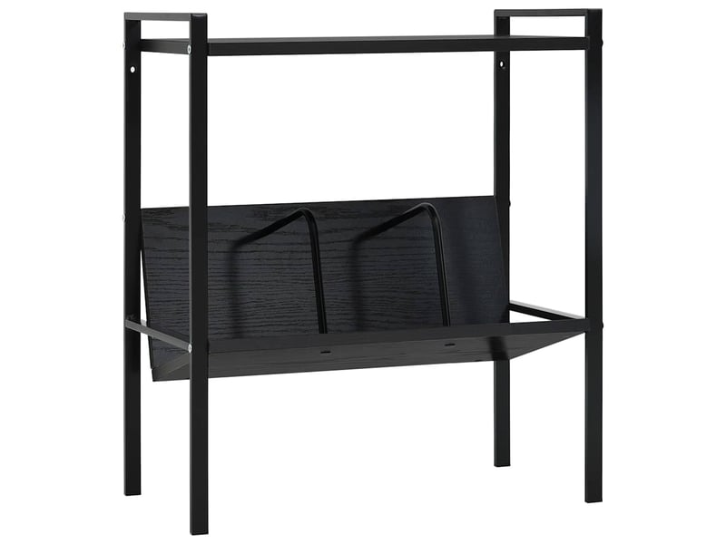  Bibliothèque 2 niveaux, armoire à livres noir 52x28x59 cm bois d'ingénierie  - Conforama B