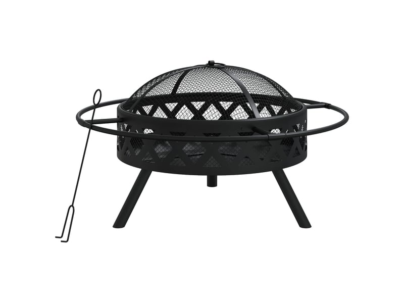 Brasero exterieur, foyer camping avec tisonnier 70 cm xxl acier shl1976 - Conforama A