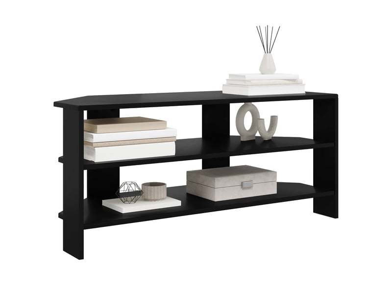  Meuble tv - banc tv - meuble de rangement d'angle 102x40,5x45cm noir bois d'ingénierie  - Conforama C