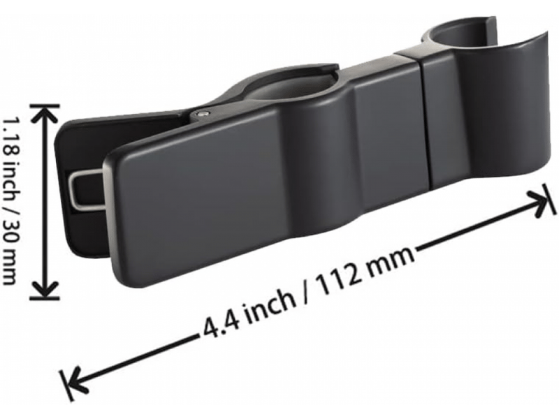 Support de douchette, 1 pièce, support de pommeau de douche, noir, sans perçage, pince de pommeau de douche réglable à 35° - Conforama B
