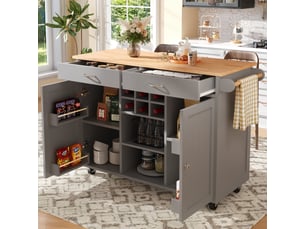 Desserte 2 portes 2 tiroirs coloris gris mdf et métal