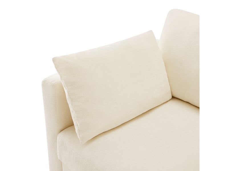  Canapé d'angle moderne ,4 places,avec 4 coussins et accoudoirs réglables, en chenille ,218x156x86cm,beige  - Conforama E