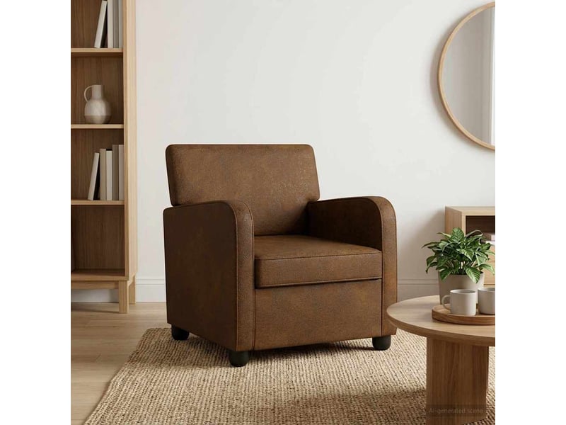  Vidaxl fauteuil marron simili daim  - Conforama B