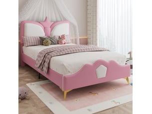 Lit simple 90x200 cm OKWISH coloris rose