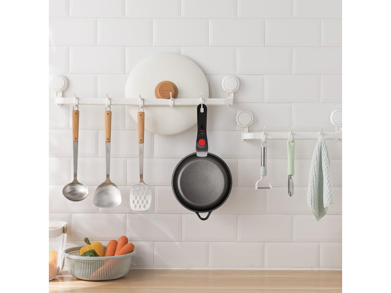  Poignée amovible universelle - manche verrouillage et bouche denté - manche détachable pour casseroles et poêles, supporte 5 kg (noir)  - Conforama E
