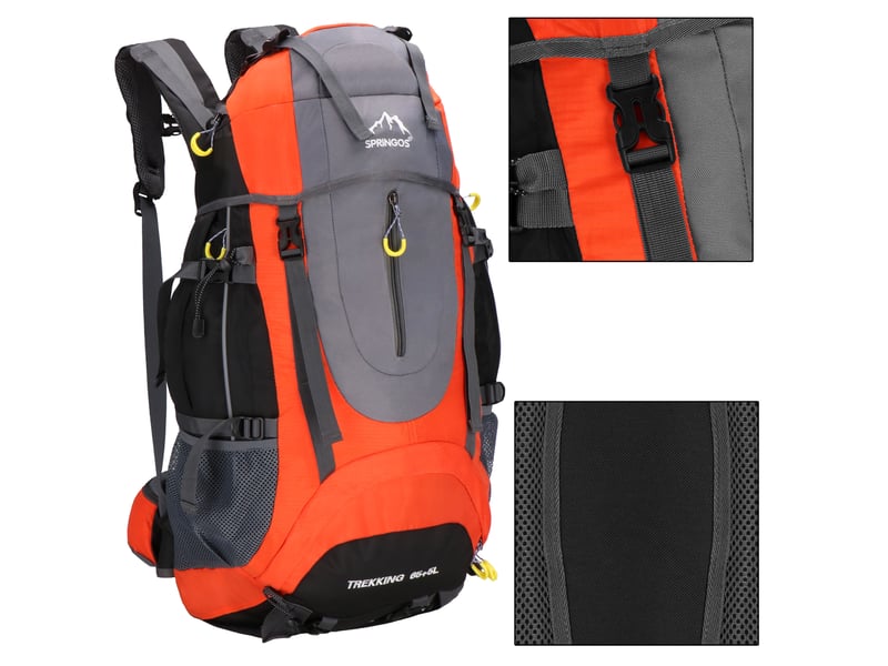  Sac à dos de trekking springos® 65+5 l – sac à dos de randonnée multifonctionnel  - Conforama B