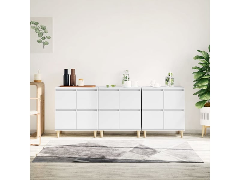  Buffets 3 pcs - bahut - meuble de rangement blanc 60x35x70 cm bois d'ingénierie  - Conforama B