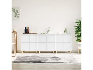 Buffets 3 pcs - bahut - meuble de rangement blanc 60x35x70 cm bois d'ingénierie