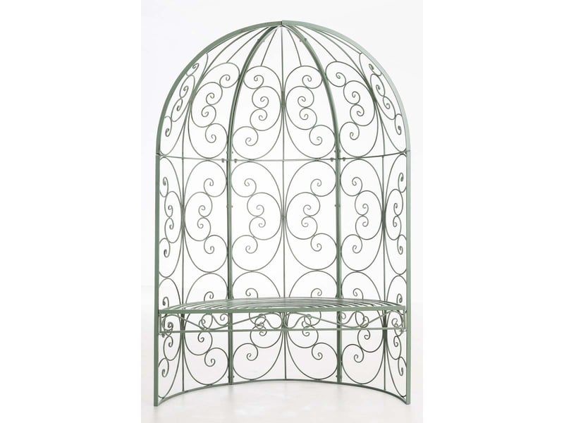  Banc de jardin avec arche à rosiers en métal vert vieilli style vintage mdj10185  - Conforama B