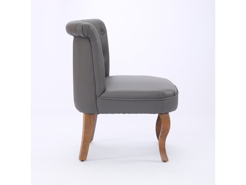  Fauteuil lounge en cuir - cuir pleine fleur - gris - pieds en bois massif - dimensions - poids 8.2 kg 56x60x72cm - Conforama C