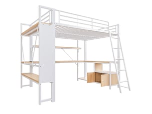 Lit mezzanine 140x200 cm coloris blanc