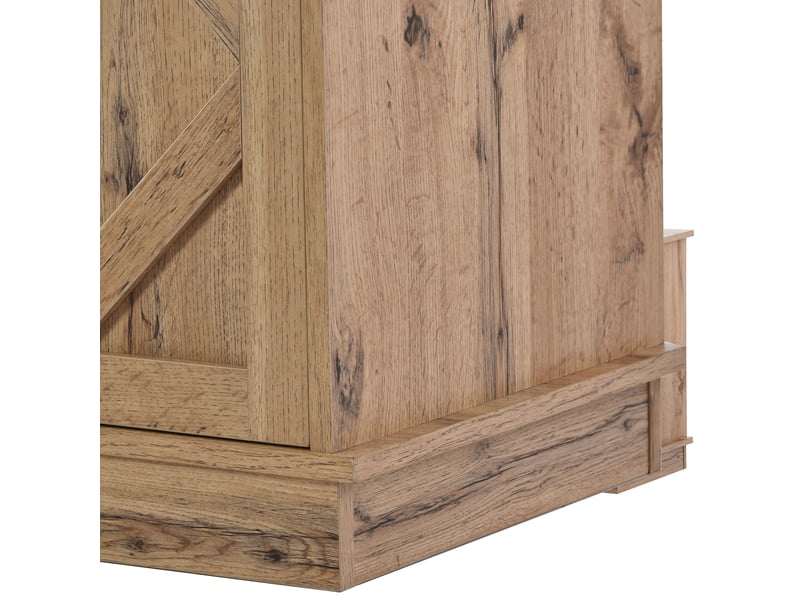  Meuble tv 150x40x60 cm avec portes coulissantes, compatible 65 pouces, marron  - Conforama R