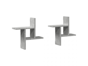 Étagères murales 2 pcs gris béton 38x12x38 cm bois d'ingénierie- comfortxl