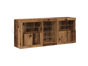 Buffet - bahut - meuble de rangement led bois ancien 162 x 37 x 67 cm bois d'ingénierie