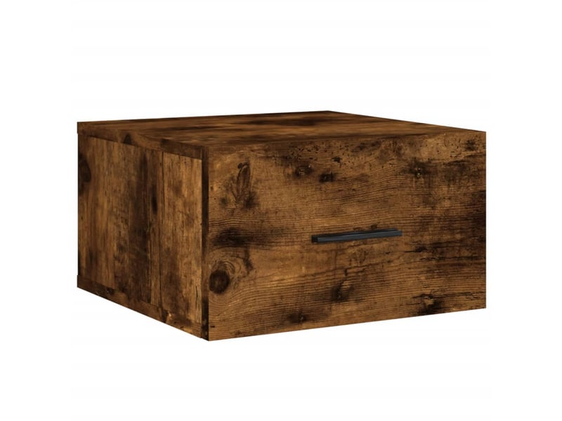  Table de chevet chanmbre, table d'appoint murale chêne fumé 35x35x20 cm shl683  - Conforama A
