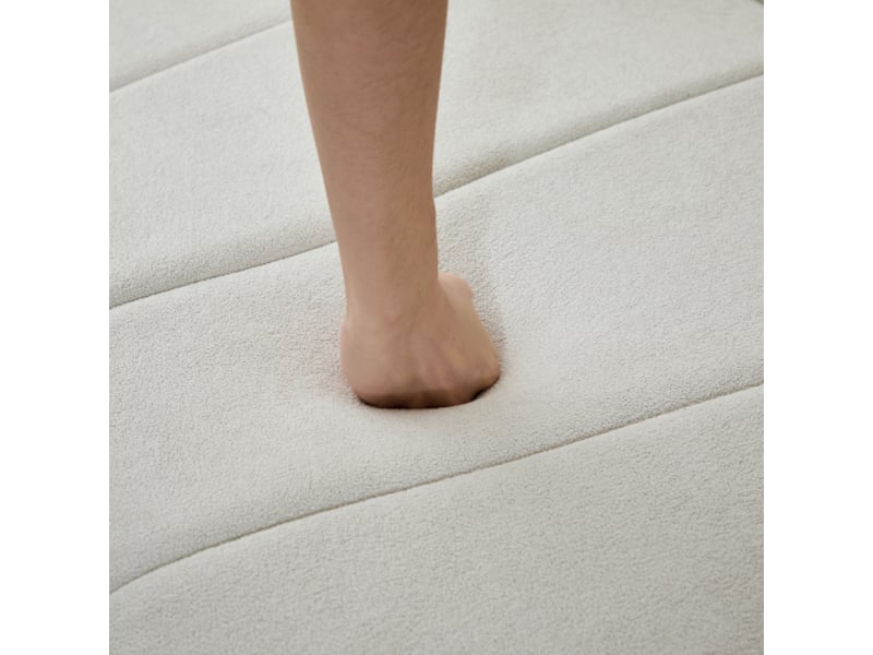 Canapé modulable en chenille courbé - demi-cercle, 2 coussins, module symétrique pour salon, chambre, bureau - Conforama E