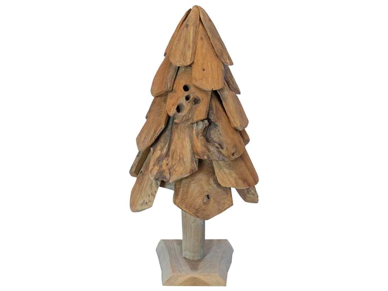  Sapin de noël, arbre de noël marron 61 cm bois de teck massif  - Conforama E