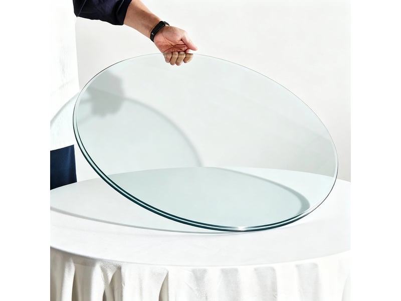  Plateau de table rond en verre trempé, ø61 cm, épaisseur 6 mm, sans montage  - Conforama B