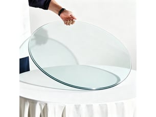 Plateau de table rond en verre trempé, ø61 cm, épaisseur 6 mm, sans montage